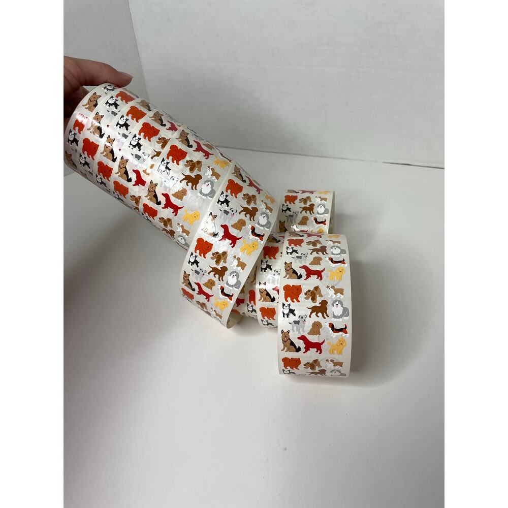 Vintage Sandylion Sticker Roll 45+ Square Sheets Dogs Open Mod